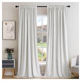 MIULEE WHITE VELVET CURTAINS THERMAL INSULATED BLA