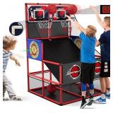 HYES 2 IN 1 DUAL SHOT BASKETBALL ARCADE GAME WITH