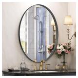 BRIGHTIFY BLACK OVAL BATHROOM MIRROR FOR WALL 22X3