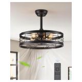 LEDIARY 20 INCH FANDELIER CAGED CEILING FAN WITH L
