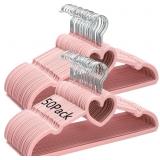 COLOCH 50 PACK PINK VELVET HANGERS, NON-SLIP CLOTH