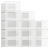 SEE SPRING 12 PACK SHOE STORAGE BOX, CLEAR PLASTIC