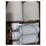 1 LOT OF (2) ABSTRACT WHITE GLASS LAMPS