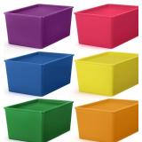 MENKXI 6 PCS STORAGE BINS WITH LIDS SMALL PLASTIC