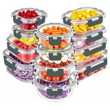 VERONES 12 PACKS GLASS FOOD STORAGE CONTAINERS SET