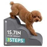 DOG STAIRS FOR SMALL DOGS,15.7" H PET STAIRS 3-STE