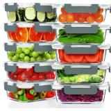 VERONES 10 PACK 22 OZ GLASS MEAL PREP CONTAINERS,