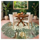 GARVEEHOME ROUND AREA RUGS 6FT FOR BEDROOM, GREEN
