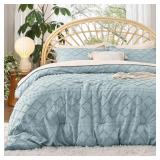 BEDSURE QUEEN COMFORTER SET - DUSTY BLUE COMFORTER