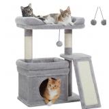 PEQULTI SMALL CAT TREE TOWER FOR LARGE ADULT CATS