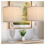 TOBUSA FARMHOUSE LIVING ROOM TABLE LAMPS SET OF 2,