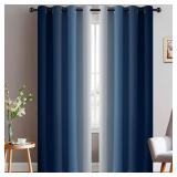 YAKAMOK BLUE AND GREYISH WHITE OMBRE CURTAINS, ROO