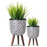 $103 2 SET PLANT POT WITH STAND 10 & 12 INCHES, MI