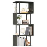 FUROLOGEE GEOMETRIC BOOKSHELF 5 TIER BOOKCASE, IND
