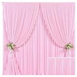 4 PANELS PINK BACKDROP CURTAIN FOR PARTIES BABY SH
