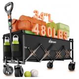 EXTRA LONG COLLAPSIBLE WAGON CART, 480LBS HEAVY DU