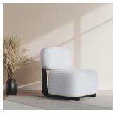 $120 BELLEZE MODERN SHERPA ACCENT CHAIR WITH RUBBE