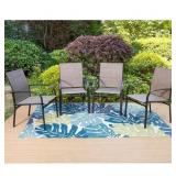 $185 BLACK ERGONOMIC BROWN TEXTILENE METAL OUTDOOR