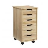 $140 LINON CARY 6-DRAWER ROLLING STORAGE UTILITY C