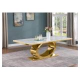 BEST QUALITY FURNITURE WHITE MARBLE AND GOLD IRON