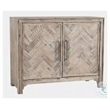 $620 GRAMERCY GREY WASH 2 DOOR ACCENT CABINET