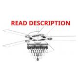 PARROT UNCLE A5003 CRYSTAL CHANDELIER CEILING FAN