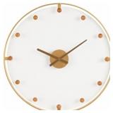 GOLD AND CLEAR ANALOG ROUND WALL CLOCK