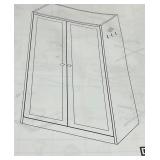 METAL STORAGE CABINET WITH 2 DOORS 5-ADJUSTABLE SH