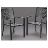 NEW PHI VILLA BLACK STACKABLE ELEGANT METAL PATIO