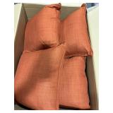 1 LOT OF (4) ORANGE PILLOWS