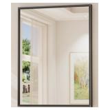 BATHROOM VANITY MIRROR 32 X24  BLACK METAL FRAME