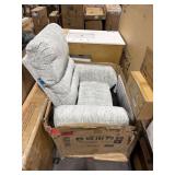 GREY AND WHITE PATTERNED RECLINER