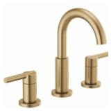 TWO HANDLE WIDESPREAD BATHROOM FAUCET IN CHAMPAGNE
