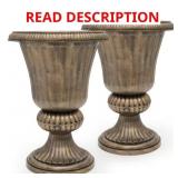 MONIBLOOM SET OF 2 BRONZE PLASTIC OUTDOOR ROUND FL