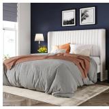 $144 ALLEWIE QUEEN SIZE VELVET TUFTED WINGBACK HEA