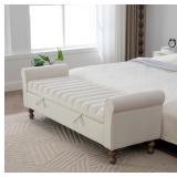 $145 65.55" END OF BED BENCH WITH STORAGE, NAPPED