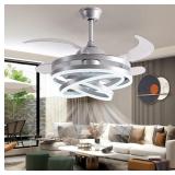 $144 DATINGDAY 42" INVISIBLE CEILING FAN CHANDELIE