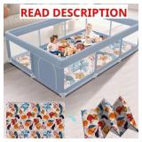 XVISHX 74 X 50 INCH BABY PLAYPEN WITH MAT, PLAYPEN