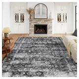 6X9 WASHABLE AREA RUGS FOR LIVING ROOM, NEUTRAL BO
