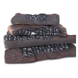 GAS LOGS, 10 PIECE CERAMIC LOG FOR FIREPLACE AND F