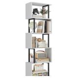 GADROAD 5-TIER BOOKSHELF, NARROW S-SHAPED GEOMETRI