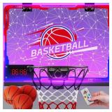 MINI INDOOR BASKETBALL HOOP WITH 7-COLOR LIGHTS &