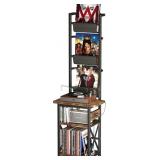 HOMEIJU RECORD PLAYER STAND WITH POWER OUTLET, 6 T