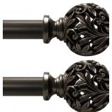 2PACK BRONZE CURTAIN RODS 36 TO 120 INCH (3-10FT),