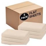BULK QUEEN FLAT SHEETS ONLY, 6 PACK QUICK SORT TOP
