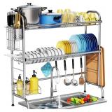 HOWDIA STAINLESS STEEL 2-TIER OVER THE SINK DISH D
