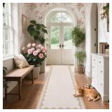 GARVEEHOME SCALLOPED BEIGE 2.5X10 RUNNER RUG FOR H