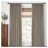 CAPALOCA PINCH PLEATED CURTAINS BLACKOUT, LINEN BL