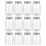 NOVELINKS 32 OZ MASON JARS WITH PLASTIC LIDS, 12 P