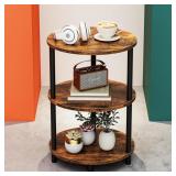 ROUND PEDESTAL END TABLE - 3-TIER OVAL ACCENT TABL